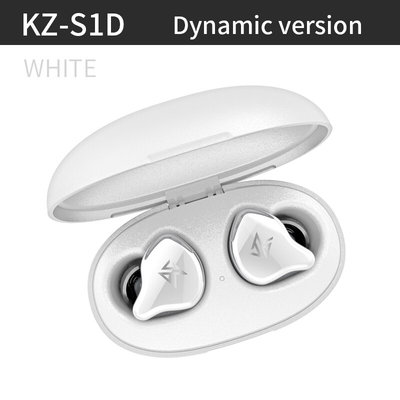 Kz  z1 tws øretelefoner ægte trådløse mini øretelefoner bluetooth 5.0 vandtæt in-ear hovedtelefon bas headset kz  s1 s1d: Hvid