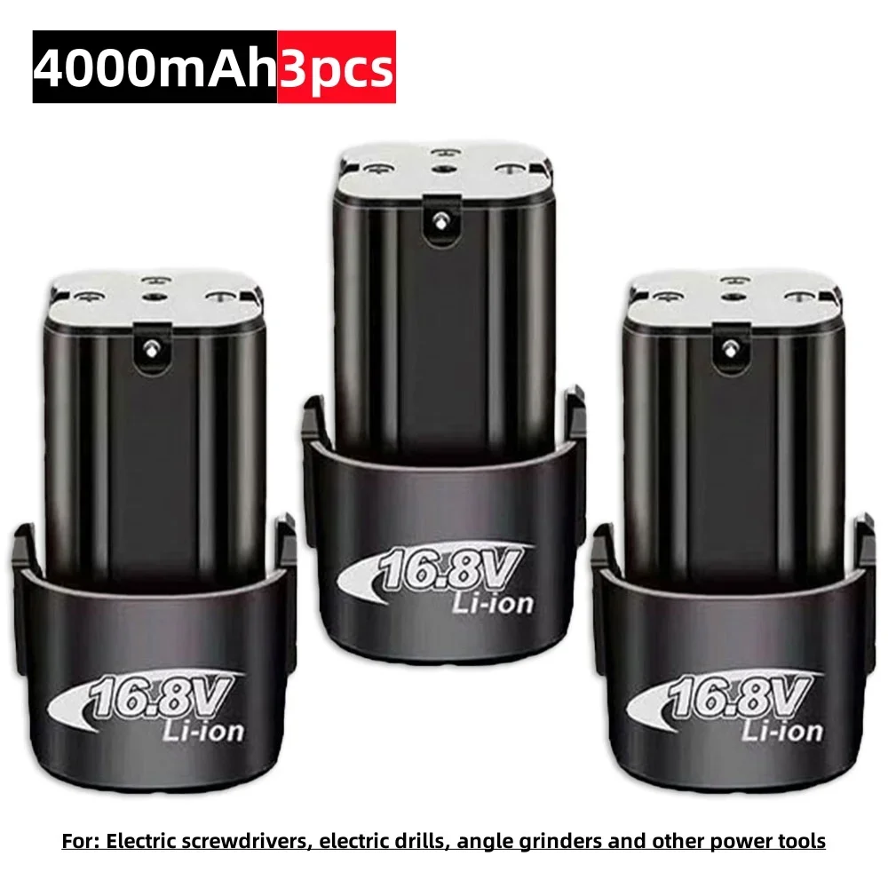 Universele 12V 16,8V 4000mAh oplaadbare lithiumbatterij voor schroevendraaiers, elektrische boormachines, haakse slijpmachines en ander elektrisch gereedschap: Champagne