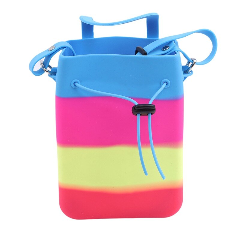 Random barn dragsko väska silikon badväska för barn vattentät campingväska regnbågsfärg arrangörsskydd