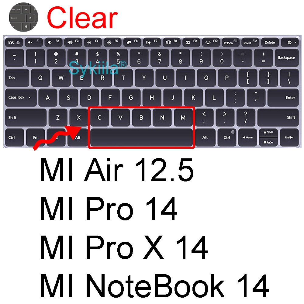 Klawiatura pokrywa dla Xiaomi MI Air 12.5 13.3 Pro 15X14 Gaming Ruby 15.6 Protector skórzane etui silikonowe TPU Laptop Notebook 2021: Clear MI 12.5 14