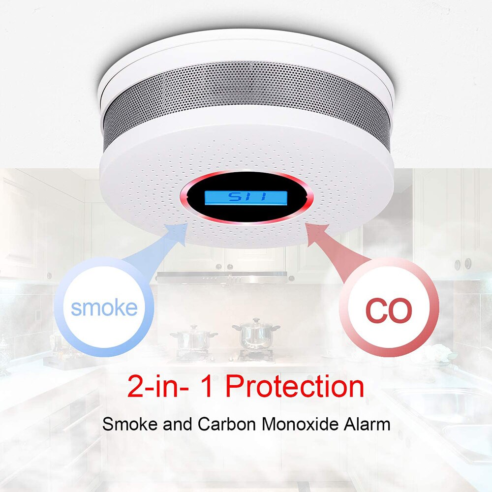 Rook Koolmonoxide Sensor Elektrochemische Co Sensor Rookmelder Professionele Fire Sensor Met Led Indicatie Geluid Patroon