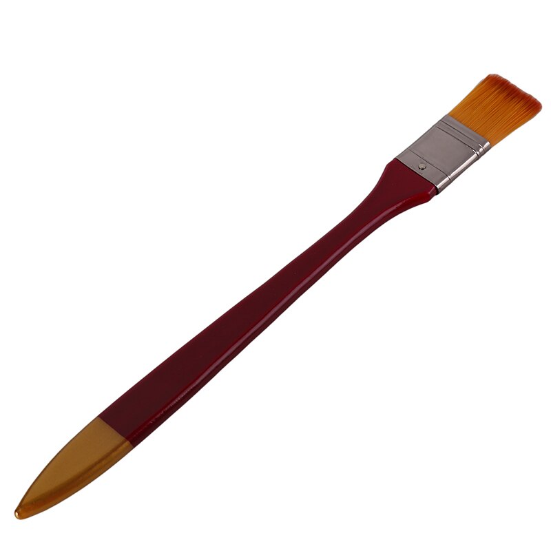 Oljemaling pensel flat nylon hår oljemaling pensel akryl skurebørster diy akvarell penn kunst forsyninger pensel 1pc