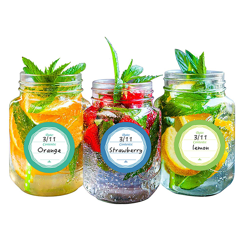 Gewürz etiketten aufkleber runde Dosen etiketten Aufkleber für Dosen Glas deckel bunte selbst klebende wasserdichte Aufkleber abnehmbares Datums etikett
