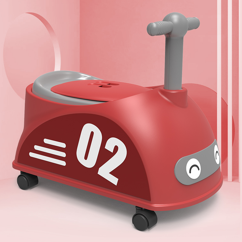 Orinal infantil de coche de dibujos animados, entrenador de talla para niños, baño portátil desmontable para bebé y Mujer: Rojo