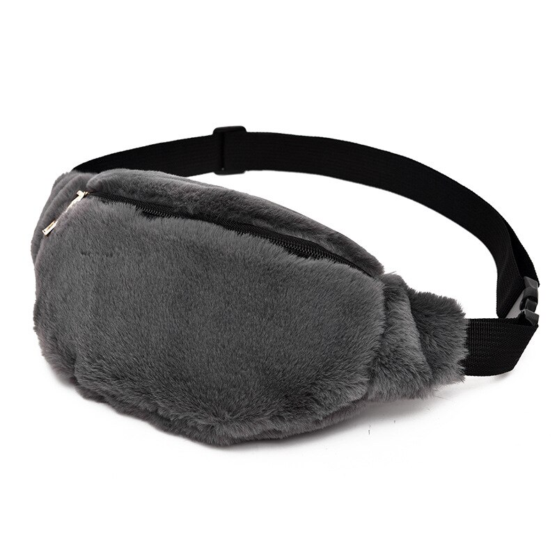 2019 Nuove Donne di Vita del Pacchetto di Fanny Autunno Inverno Fluff Donne del Sacchetto della Vita Borsa A Tracolla Femmina di Leopardo Sacchetto Della Cinghia Del Sacchetto del Telefono Della Borsa tasche: Light Grey