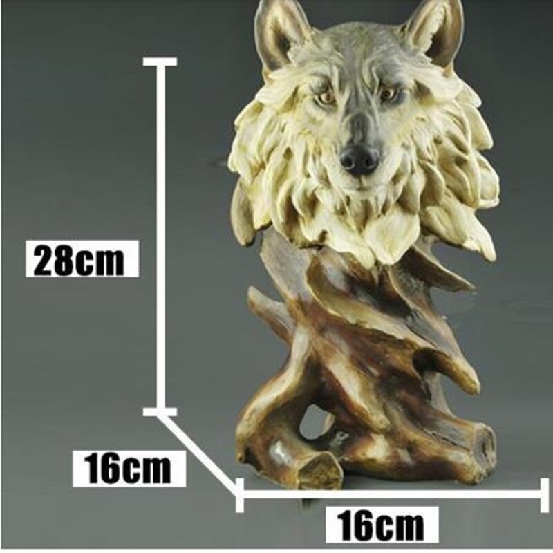 Wood carving, animal lion tiger wolf eagle sculpture crafts, home office shop desktop decoration crafts: style 5