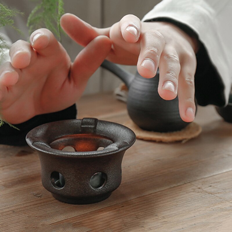 Estufa pequeña de cerámica de estilo japonés, estufas de té cálido, calentador de velas, kungfú chino, accesorios de juego de té, Base de tetera, luces nocturnas