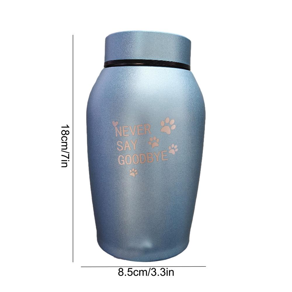 Roestvrijstalen huisdieren Urnen Kat Hond Vogel klein dier Crematie As Urn Verzegelde Begrafenis met Poten Gegraveerde Souvenir Pot Voor Huisdier: Blauw