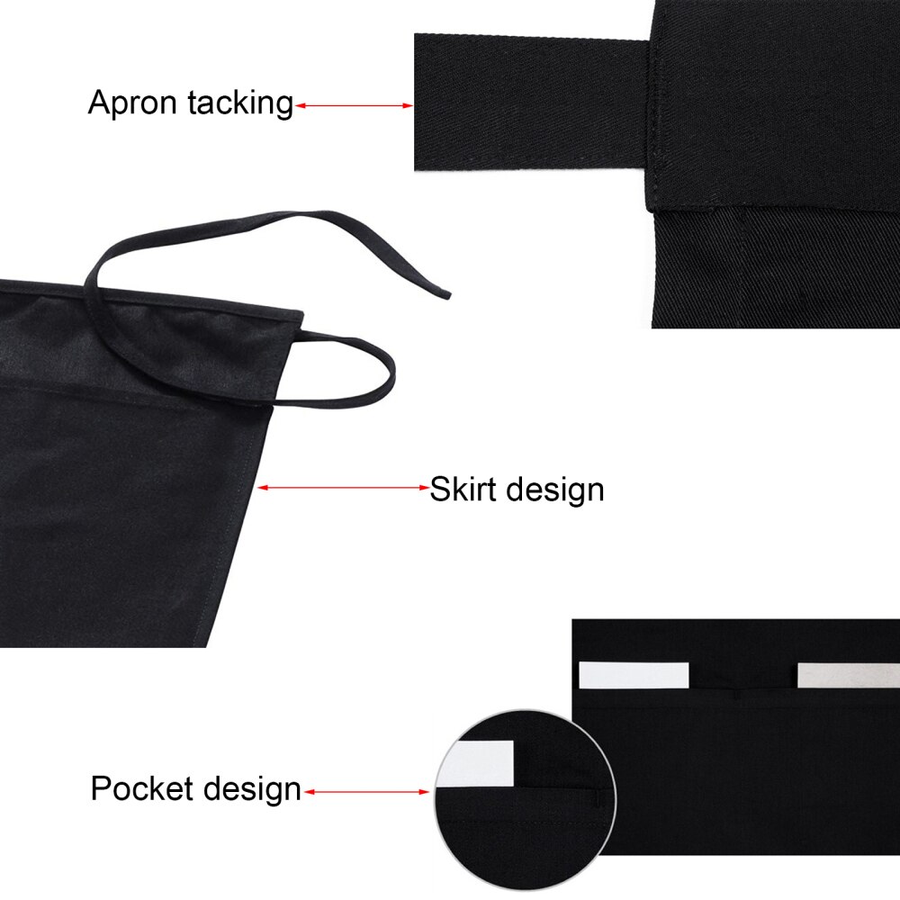 Uniforms For Restaurant Waitress Short Apron Male And Female Aprons 62*31cm Half-length Polyester Cotton Kitchen Utensils