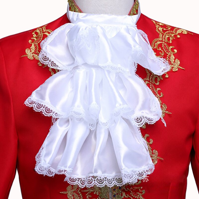 Viktorianischen Funkelnden Weiß Spitze Satin- Jabot Krawatte Krawatte Rüschen Geschichteten Steampunk gotisch Ascot Regentschaft Aristokrat Manschetten Krawatte Männer