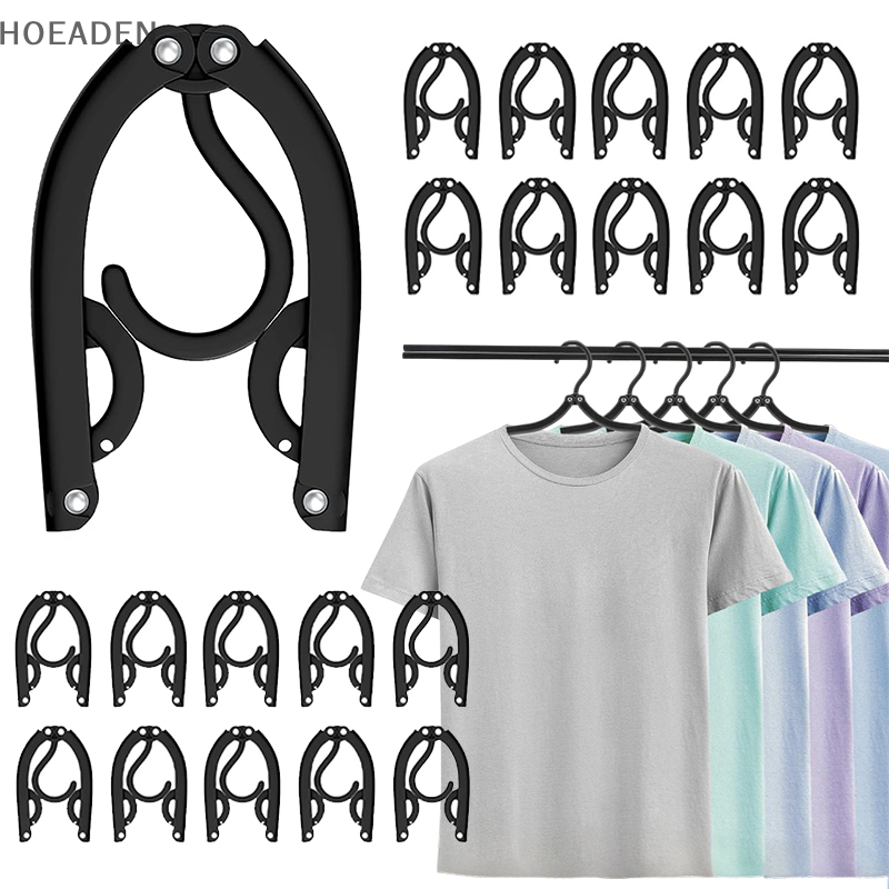 Perchas de viaje de 20 piezas, organizador de perchas de viaje plegable portátil, accesorios de plástico para crucero, estante colgante de ropa esencial