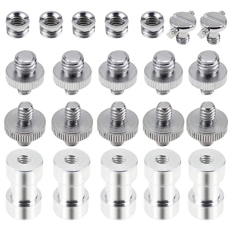 22PCS Camera Screw Converter Male Female Tripod Screw Thread Adapter Threaded Screw Converter Adapter Mount Set