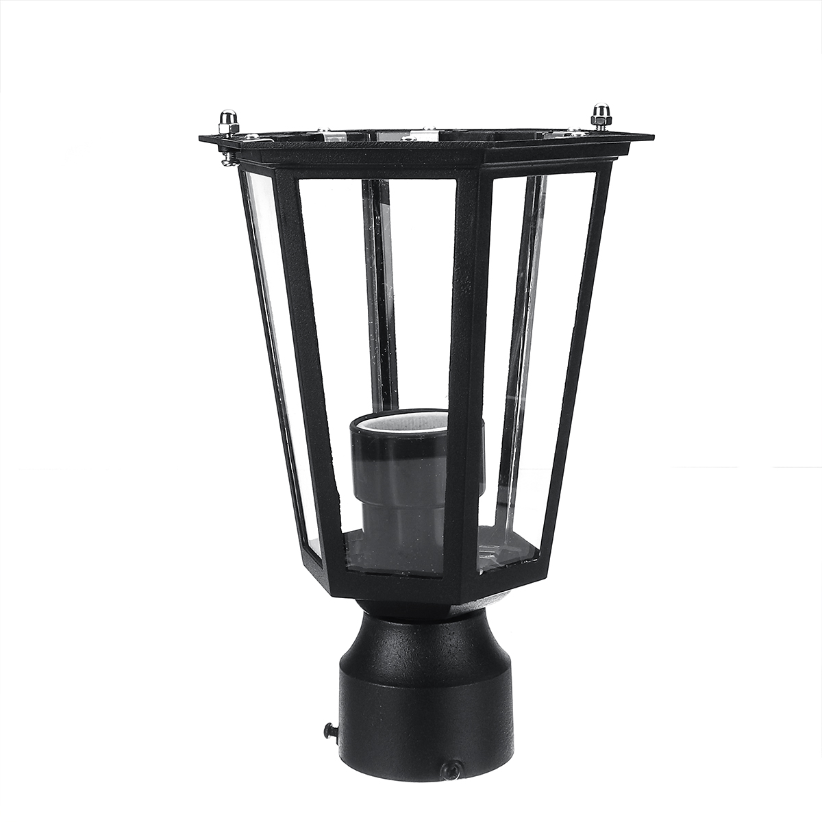 Zwart E27 Outdoor Tuin Decoratie Straat Licht Lantaarn Lamp Hoofd Voor Plaza Tuin Yard AC110-220V