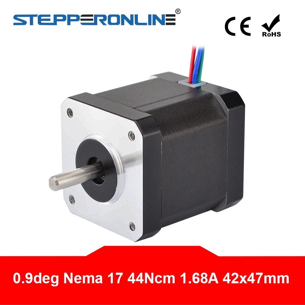 0.9 Graden Nema 17 Stappenmotor 44Ncm(62.3Oz. In) 1.68A 4-Lood Nema17 Stap Motor 42X47Mm 3D Printer Cnc Robot