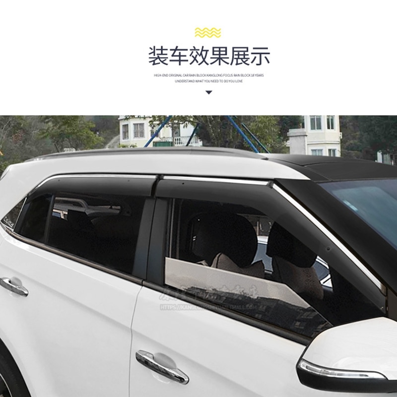Voor Hyundai Creta IX25 Window Visor Vent Shades Zon Regen Deflector Guard Luifels Auto Styling Accessoires 4 stks