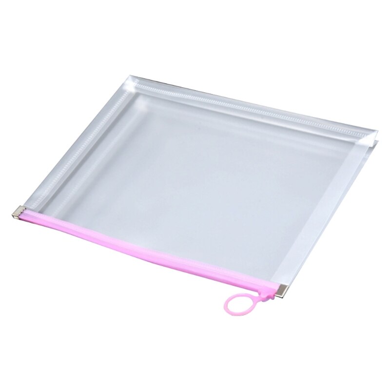 Multifunctional Transparent A4 A5 File Folder Document Bag Organizer Waterproof: Red A4