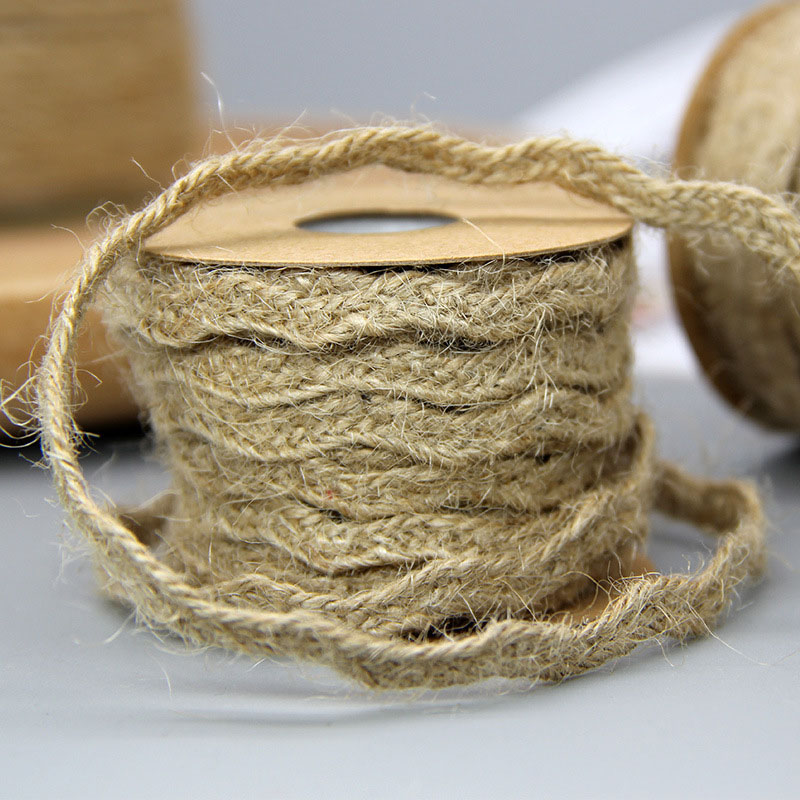 JOJO BOWS 6mm 5m Hemp Rope Ribbon Jute Burlap Roll... – Grandado