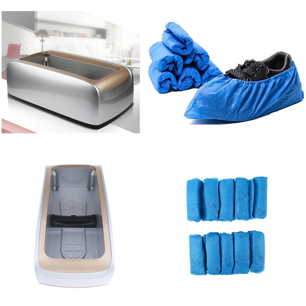 Automatic Shoe Cover Dispenser Machine with 100pcs Non-Woven Overshoe (Gray)