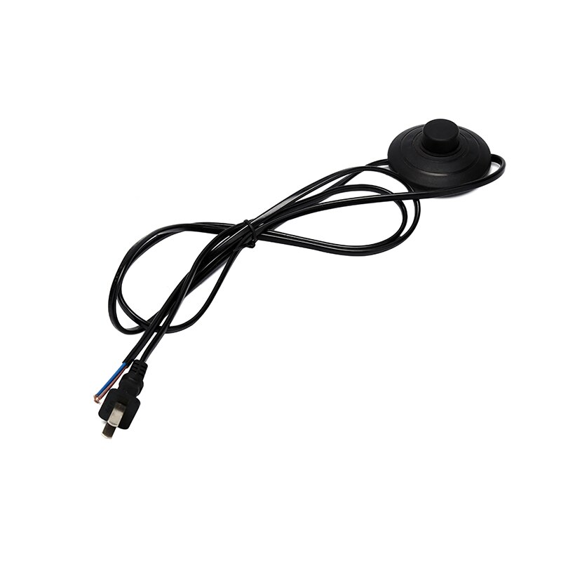 1.8m Line Cable 317 Dimmer Power Cord Button Switch US Plug Wire For Floor Lamp: Black