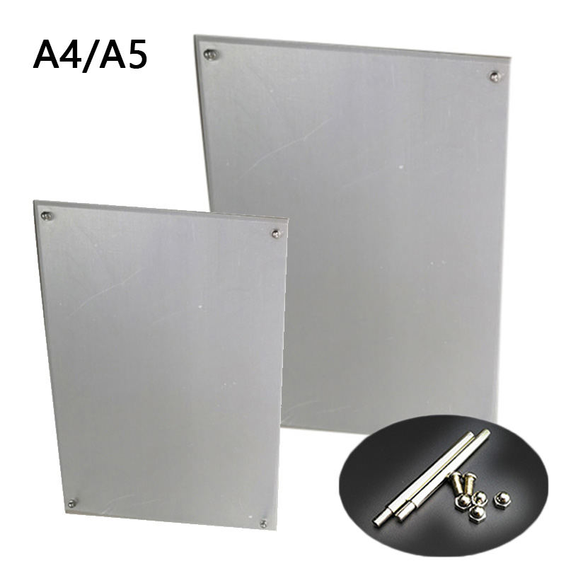 A5/A4 Acrylic Photo Frame Certificate Camp Poster Display Stand W/ 1 Set Nails For Homes,offices,cafes,bars,hotels Decorations