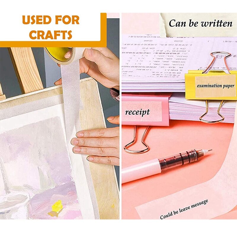 Masking Tape - 24mm x 50M - Painting Decorating Crafts Spraying Strong Adhesive Tape - 12 Rolls