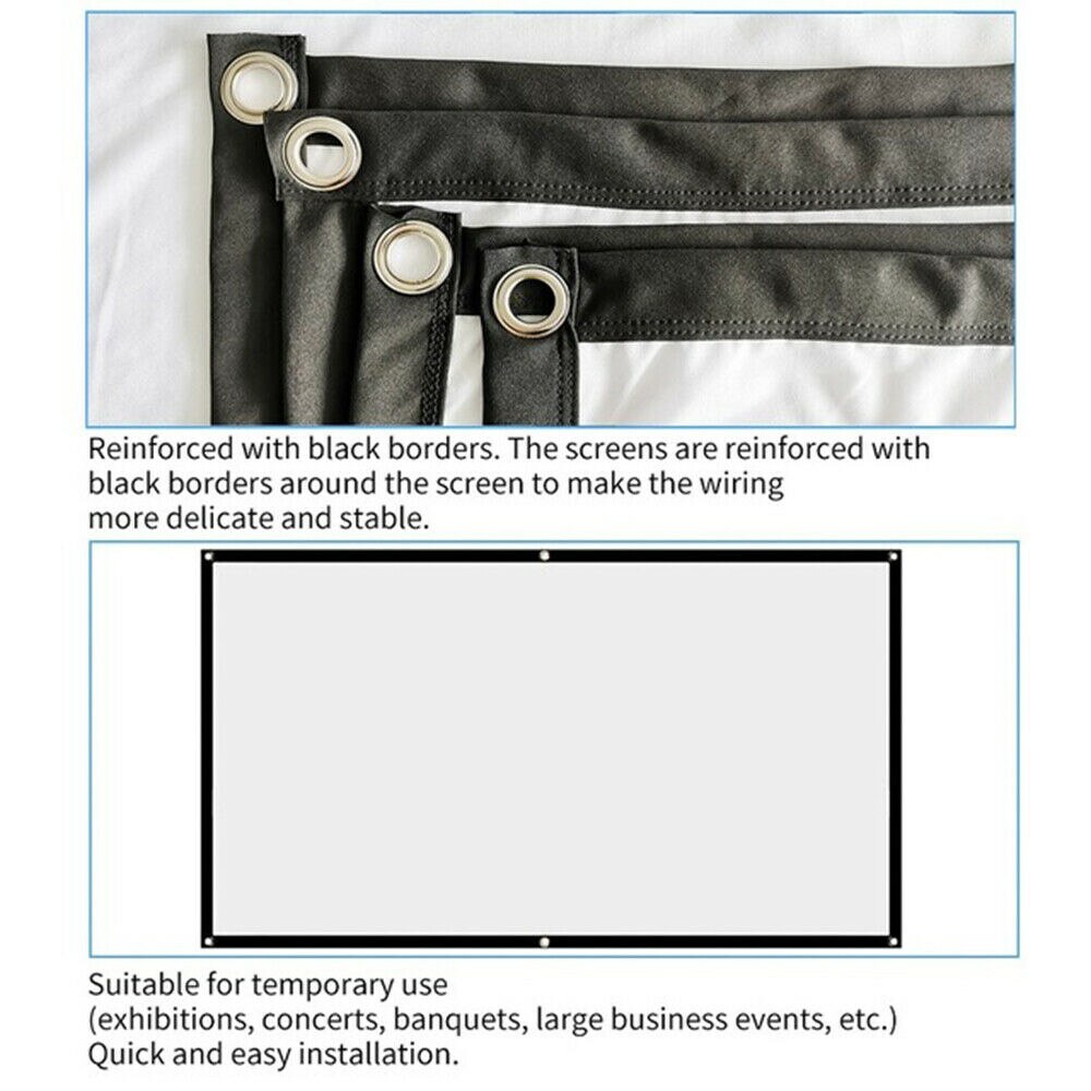 60 72 84 100 120 150 pouces Portable pliable écran de projecteur 4:3 HD mural écran de projecteur pour cinéma maison en plein air