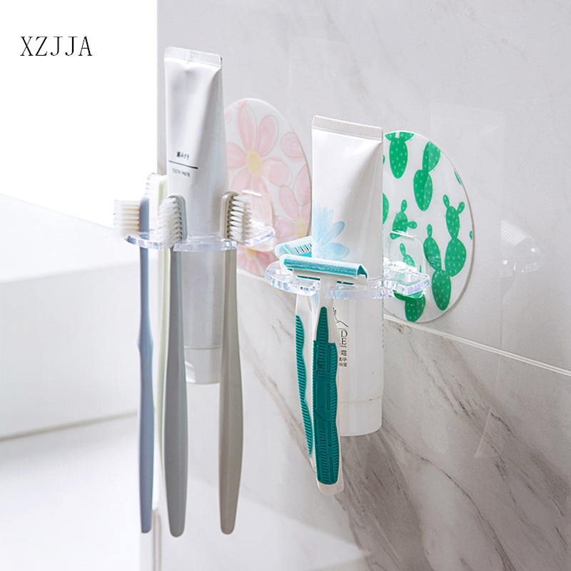 Xzjja 2 stk multifunktionel tandbørsteholder badeværelse tandbørste tandpasta barbermaskine arrangører stativ tilbehør til badeværelset