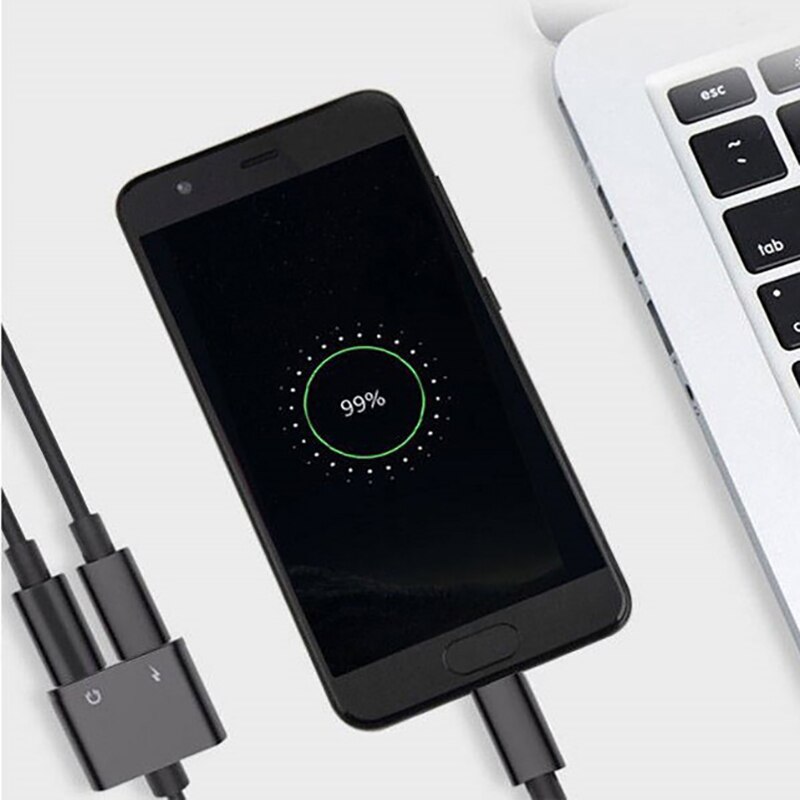 2-in-1 Male to Dual Lightning Jack Female Adapter for iPhone 7 8 12 11 Plus X Fast Charging Portable Quick Charger Audio Adaptor