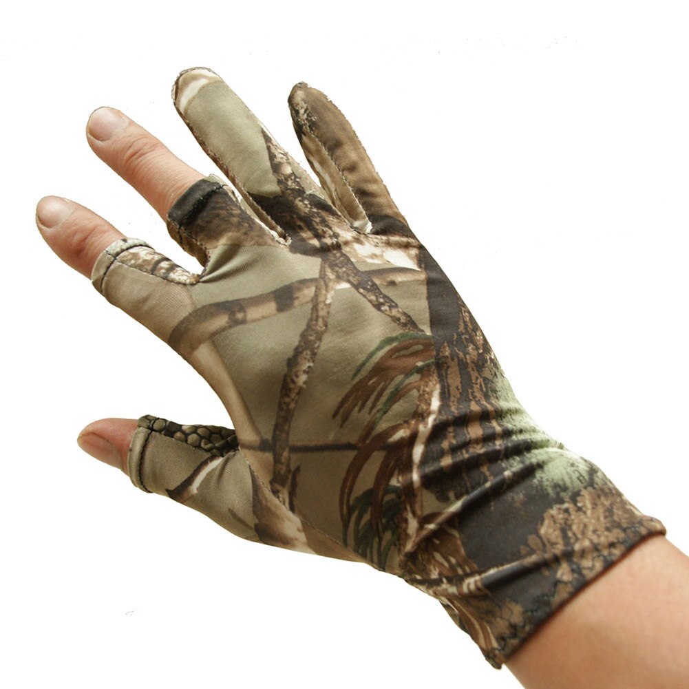 Neue Angeln Handschuhe Tarnung Anti-Unterhose Elastische Dünne Handschuh 3 Finger schneiden Camping Radfahren Jagd halb-Finger Handschuhe tropfen Shippi