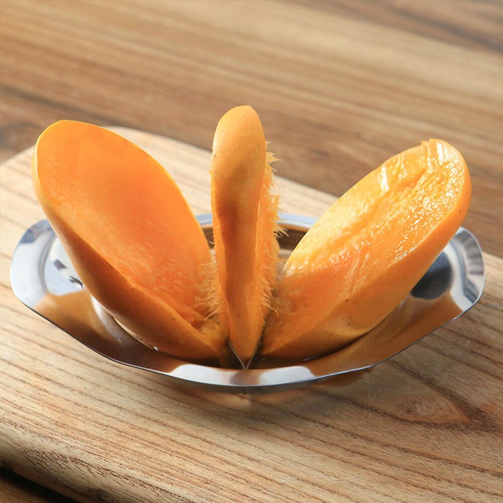 Praktische Mango Slicer Rvs Mango Cutters Rubber Non Slip Handgrepen Corer Peeler Mango Schil Mes Keuken Accessoires