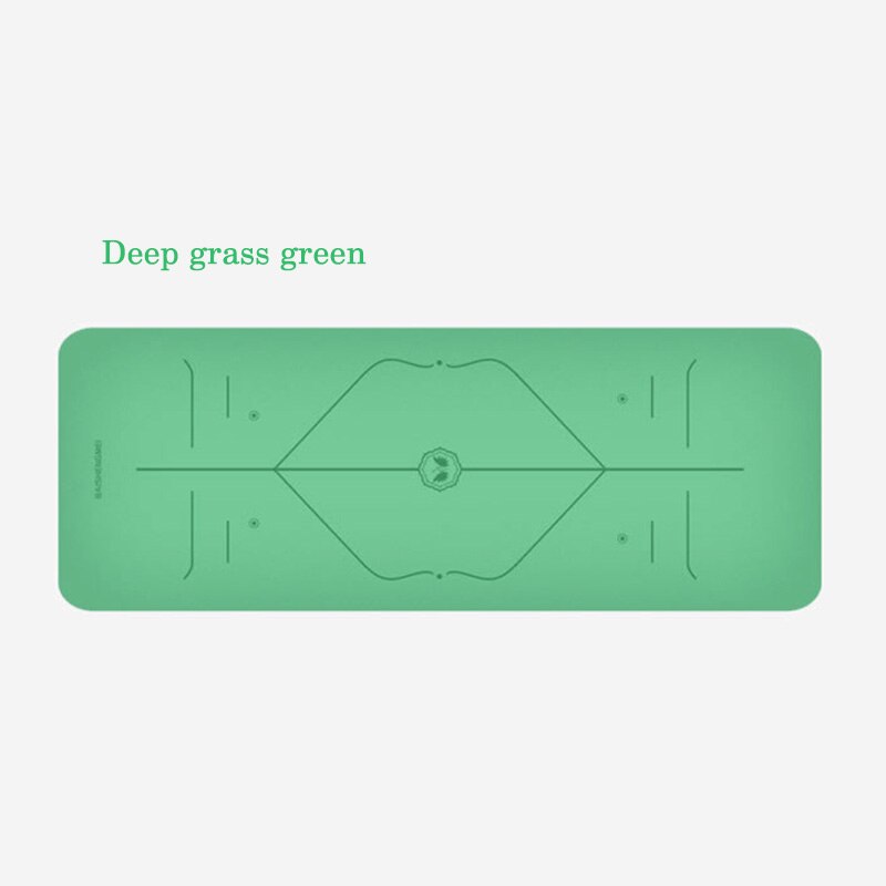 Non-Slip Yoga Mat 5mm - Tasteless Pilates Gym Exercise Fitness Mat for Beginners: Deep grass green