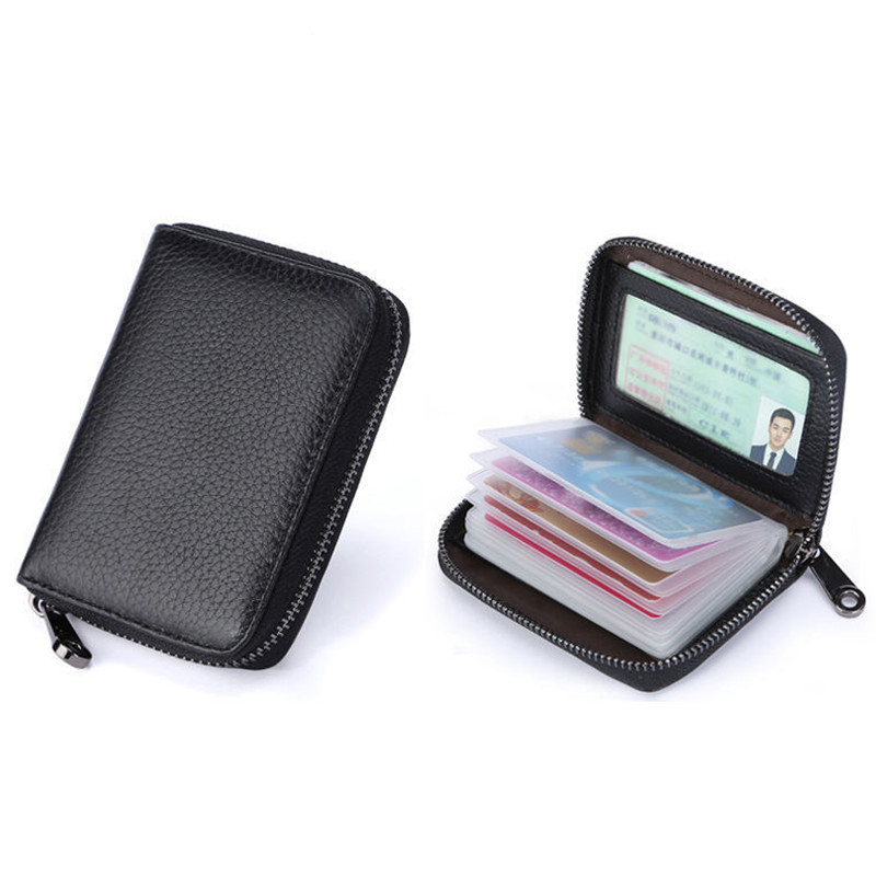 20 Detenti Porta carte PU attività commerciale Banca autobus di credito Porta carte d'identità coperchio Portamonete anti smagnetizzazione Portafogli Borsa Organizzatore