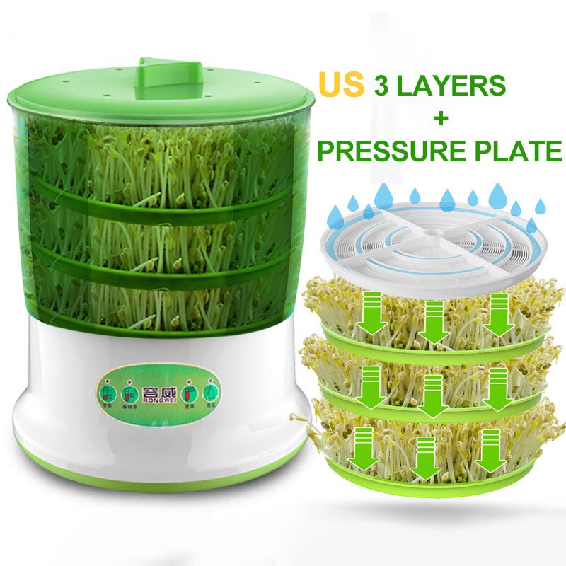 November Eu/Us Plug Intelligente Tauge Machine Groeien Automatische Grote Capaciteit Thermostaat Groene Zaden Groeiende Automatische: US 3LAYER1