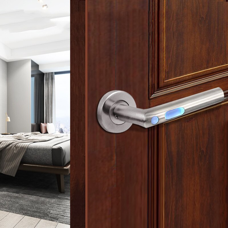 1PC One side Door Handles for Interior Doors Outside Black Door Handle Black Golden Silver Door Pulls Without Lock: With sensor light1