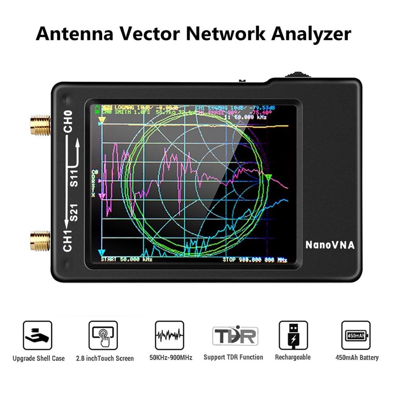 Vector Network Analyzer 10KHz -1.5GHz HF VHF UHF Antenna Analyzer,2.8 Inch Contact Sn,Measuring S Parameters, Voltage Standi