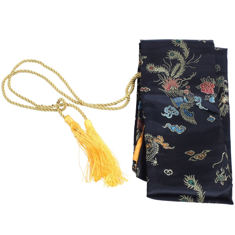 135cm drage og phoenix katana samurai sværd taske tissu sort: Default Title
