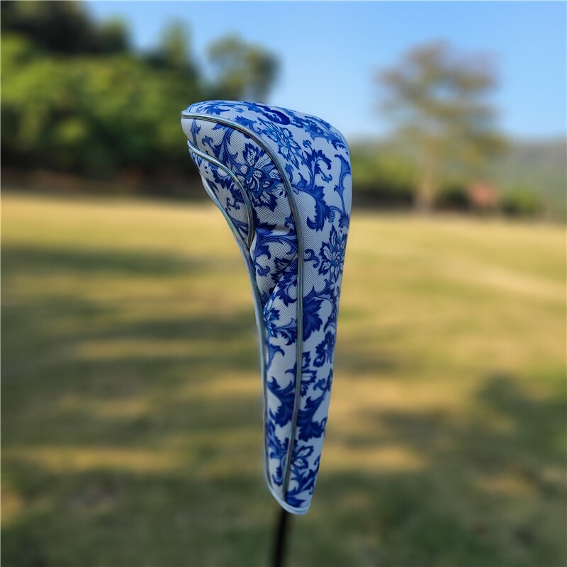 China Stil Blau und Weiß Porzellan Golf Verein Fahrer Fahrrinne Holz hybrid UT Klinge Hammer Putter Headcover Sport Golf Verein abdeckung: Holz. 3