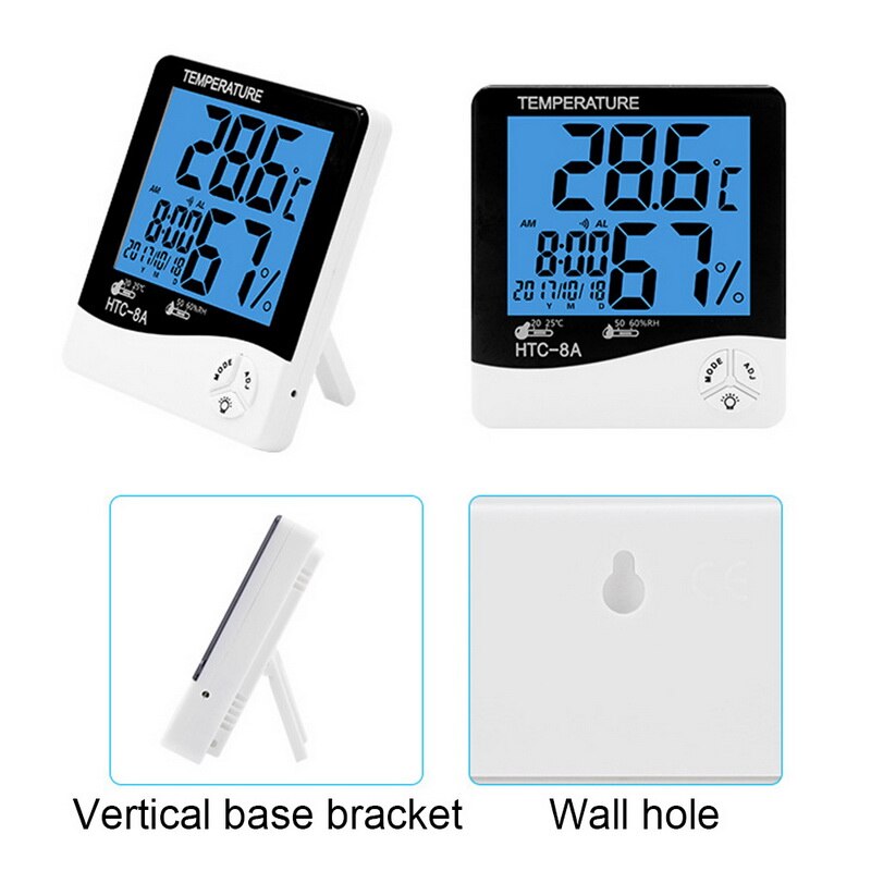 HTC-2/HTC-2A/HTC-6/HTC-18 LCD thermomètre hygromètre électronique numérique extérieur intérieur C / F thermomètre hygromètre réveil