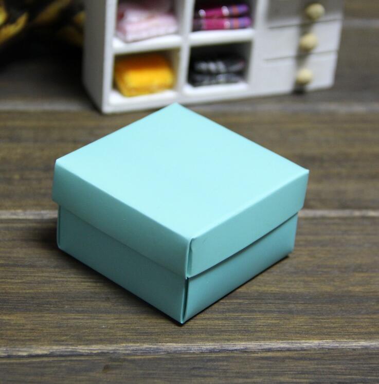 50 Pcs Kleurrijke Kleine Vierkante Papier Doos Met Deksel Blank Kleur Vouwen Doos Voor Snoep Cookie Sieraden Geschenkdoos Kartonnen ambachtelijke Dozen: Sky Blue