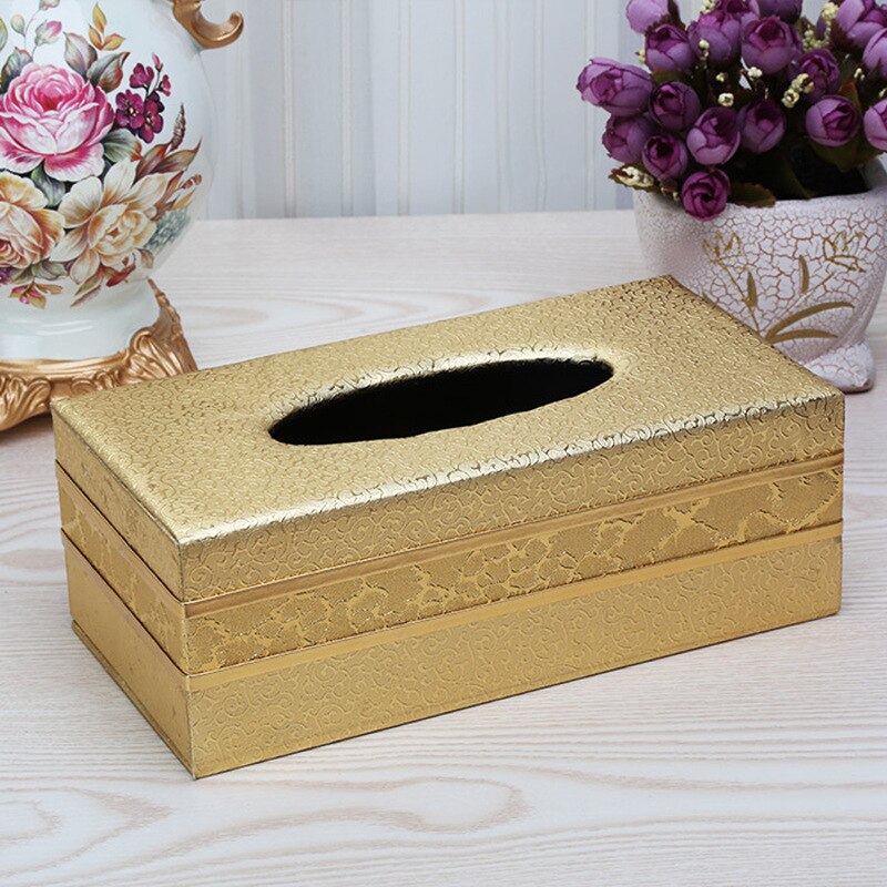 Leather Drawer Box European Style Household Tissue Box Towel Napkin Tissue Box Office Home Hotel Decorative Tissue Boxes
