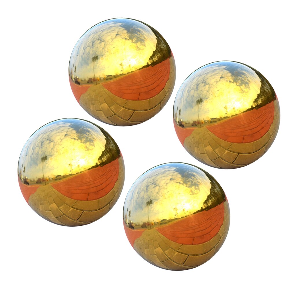 4 pièces/ensemble 304 boule de regard d'acier inoxydable sans couture, boules de miroir, boule creuse de sphère pour la décoration extérieure de jardin