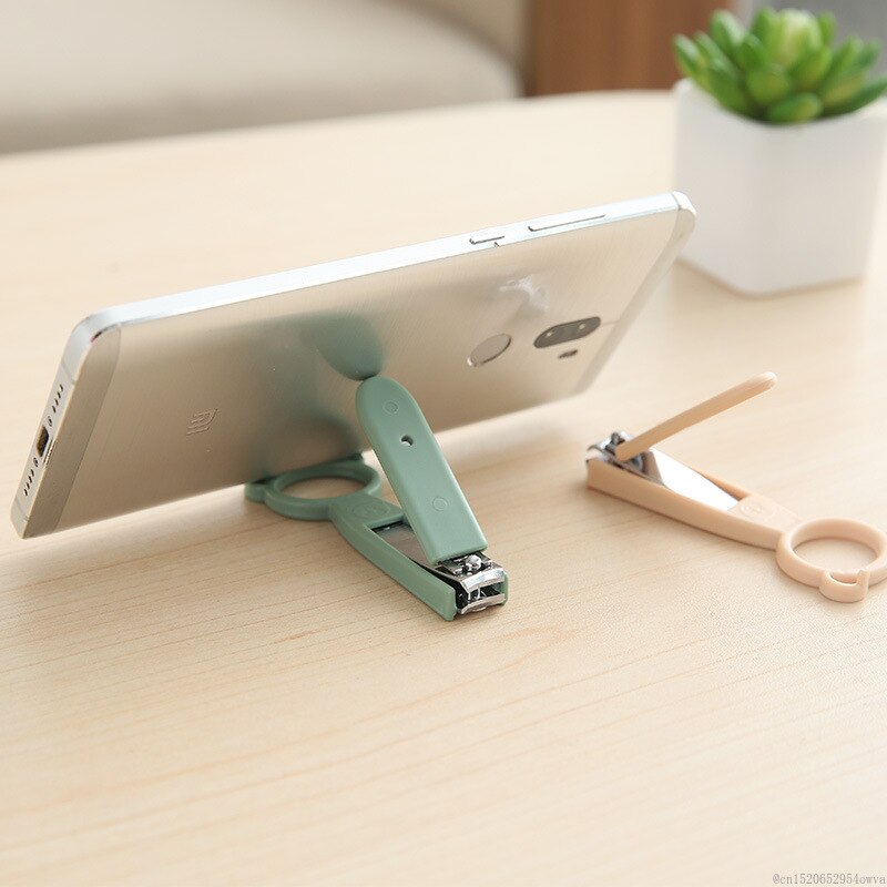 2 In 1 Toe Nail Clippers Trapper with Phone Holder Nail Art Cutter Toenail Fingernail Manicure Trimmer Toenail Clippers