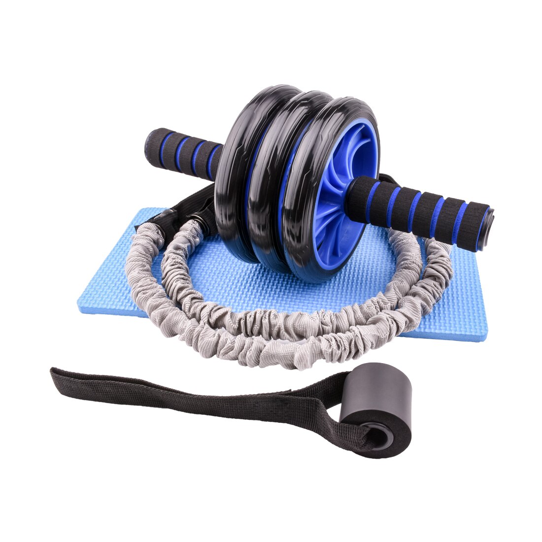 AB Wheels Roller with Resistance Bands Door Anchor Abdominal Exercise Machine Core Strength Muscle Trainer Fitness Home Gym Gear