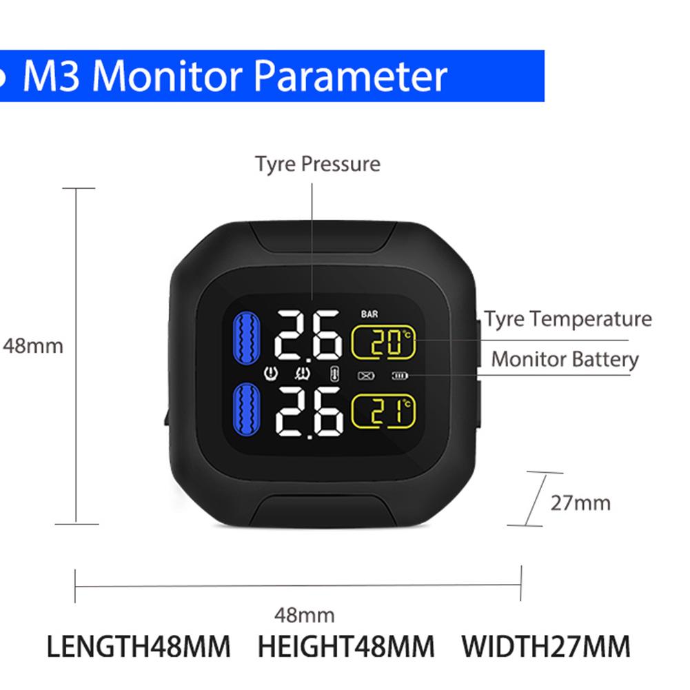CAREUD Sistema di Monitoraggio Della Pressione Dei Pneumatici Moto Super-Protezione Solare Impermeabile Tpms Sistema di M3 TPMS Universial Impermeabile