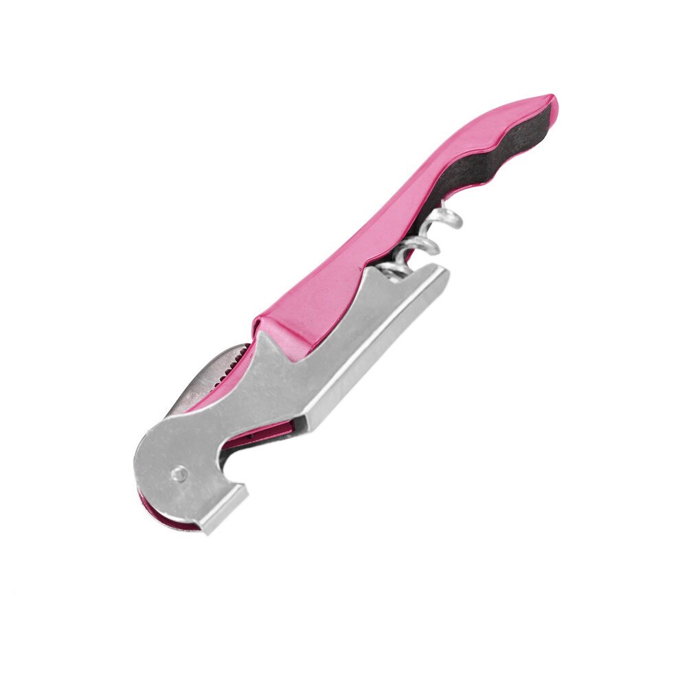 Multifunctionele Wijn Flesopener Carbon Staal Kurk Schroef Corkscrew Draagbare Keuken Bar Flesopener L * 5: Rood