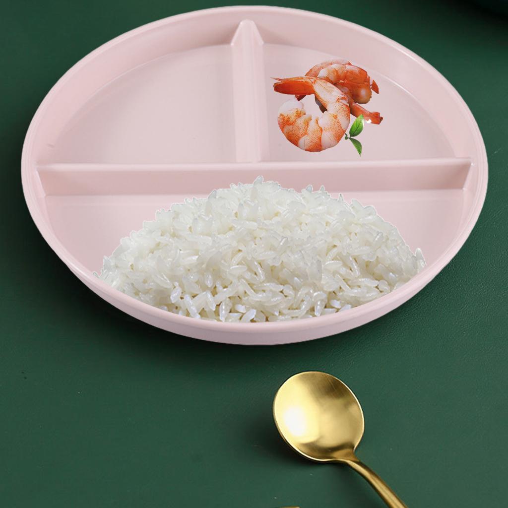 Divided Plates, 3 Section Reusable Leakproof Tray Plates for Dinner Lunch Home Baby Kids