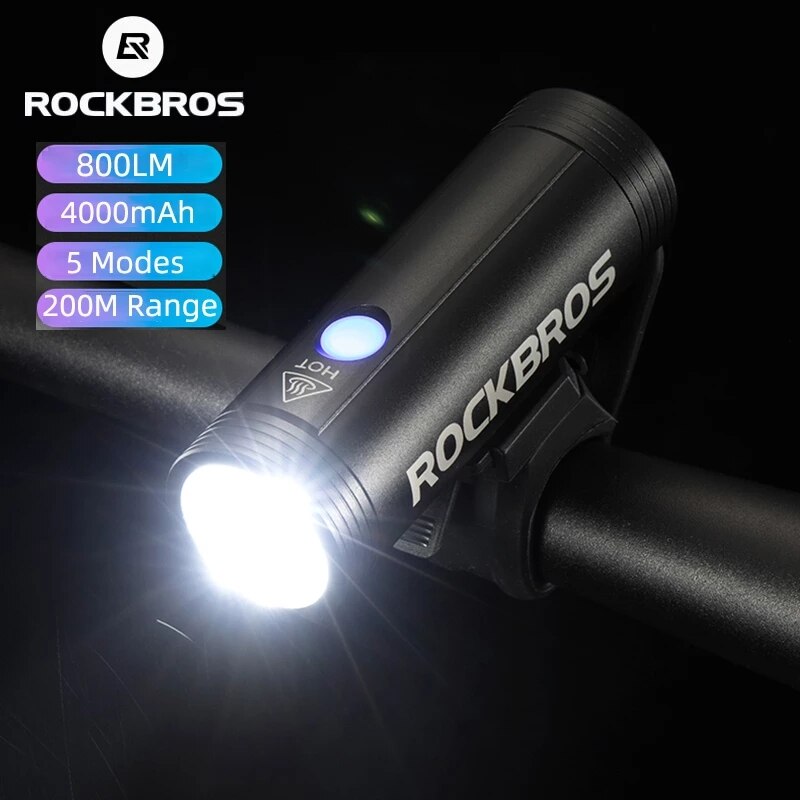 Rockbros Regendicht Fiets Licht Fiets Front Light Usb Opladen 400LM Fietsen Koplamp Led 2000Mah Zaklamp Fiets Accessoires
