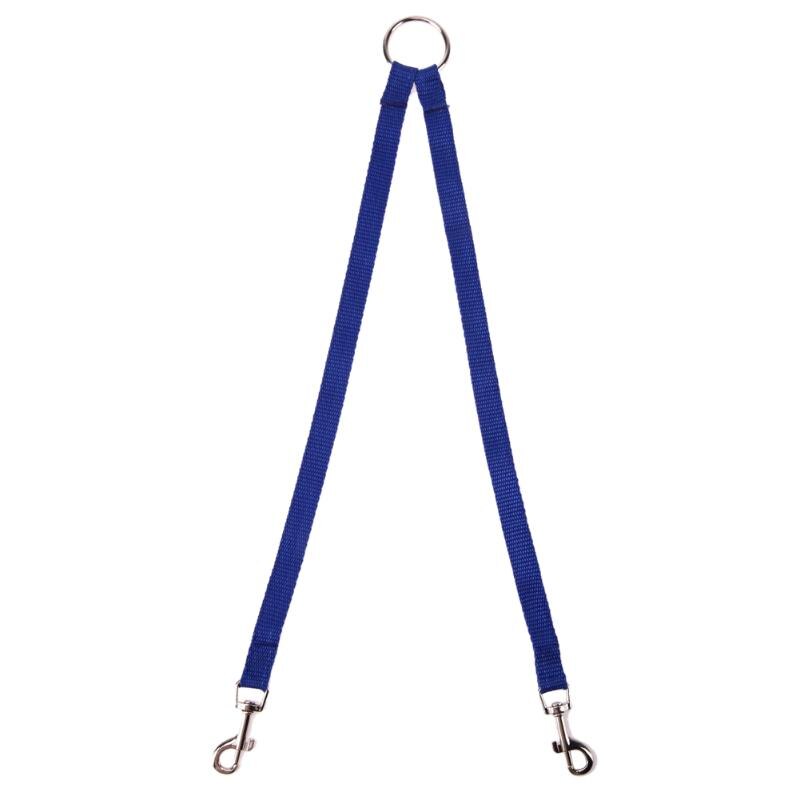 Correa para pasear perros, correa doble de nailon para dos mascotas y perros, acoplador de 2 vías, collar para caminar, correa para perros y gatos: Azul