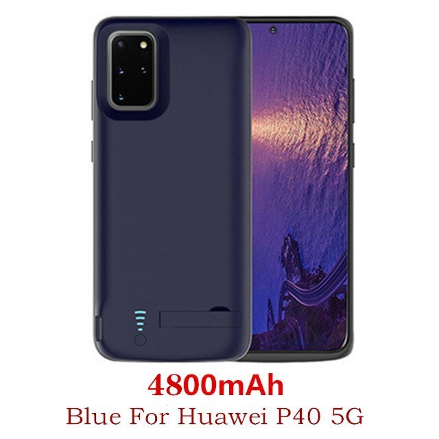 Battery Case For Huawei P40 Pro 5G shockproof Power Bank Battery Charger Case Back clip battery Charging Cover For Huawei P40 5G: Blue For P40