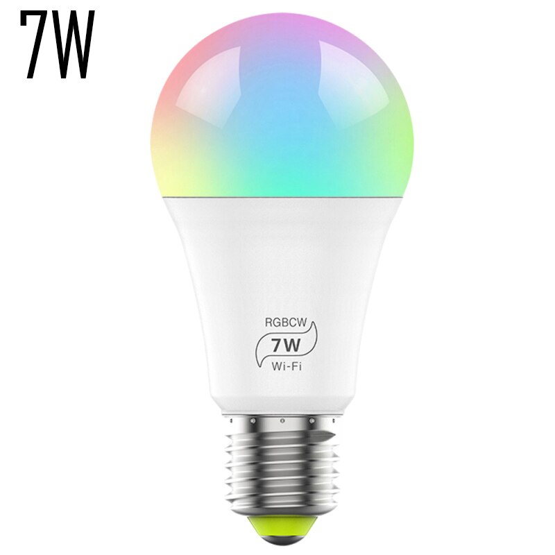 Ampoule intelligente de lumière LED de WIFI RGBW 4.5/7W E27 couleur intelligente de lampe de Bluetooth de maison Compatible avec la maison d'alexa Google: Default Title